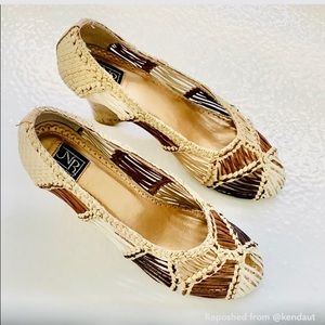 Woven / straw cork Wedge- naturals neutrals -8.5